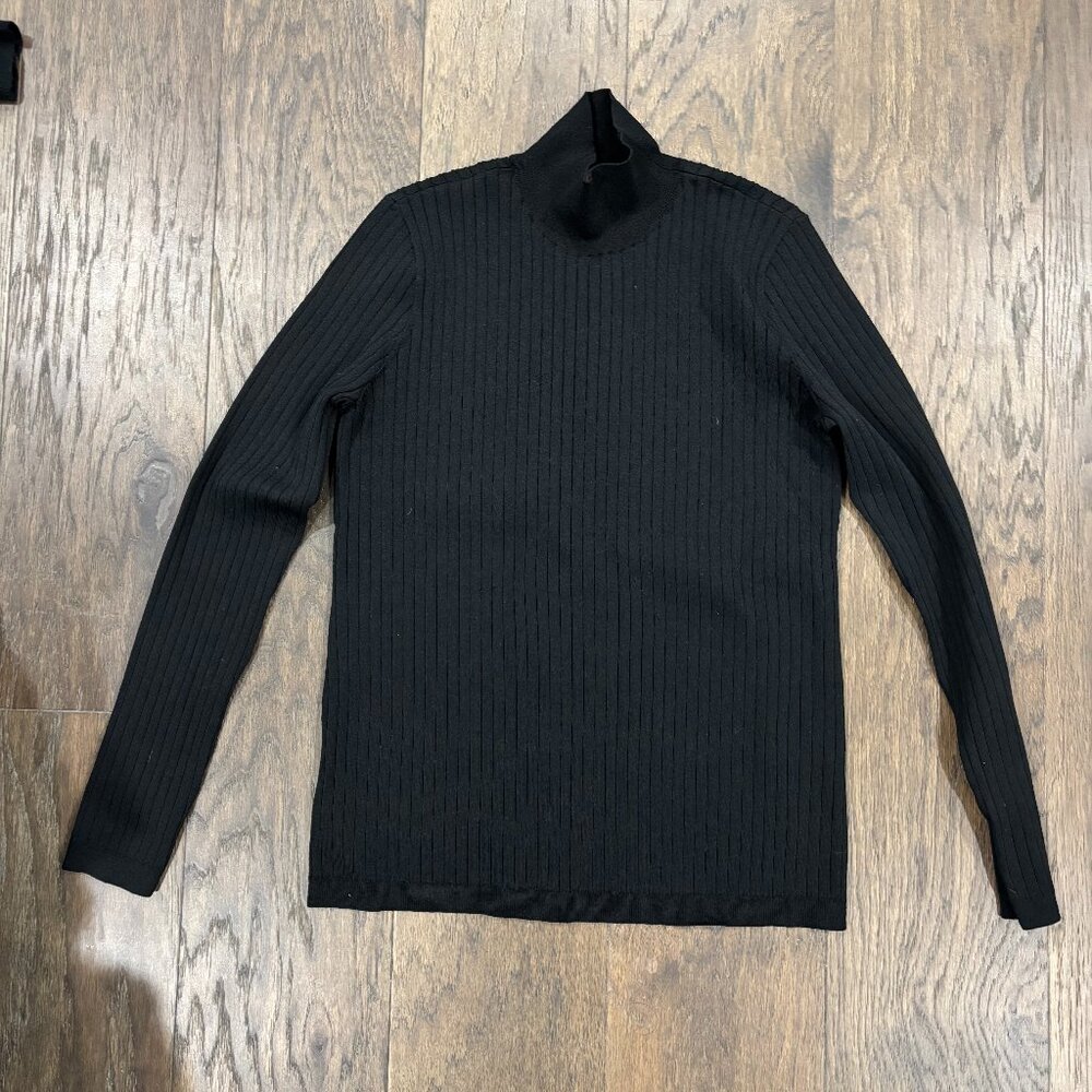 Pashmina Black Ribbed turteneck sweater size small